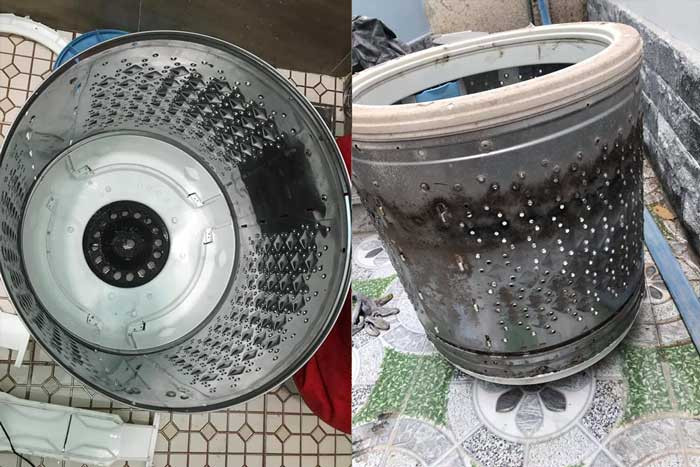 Dịch vụ vệ sinh máy giặt tại quận Tân Bình sạch hoàn toàn lồng giặt